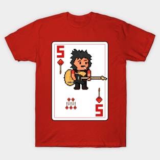 Pixelrockstars Five of Diamonds Playing Card T-Shirt